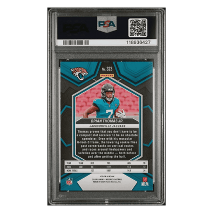 Brian Thomas Jr PSA 9 2024 Panini Mosaic Reactive Blue Rookie RC Card #323