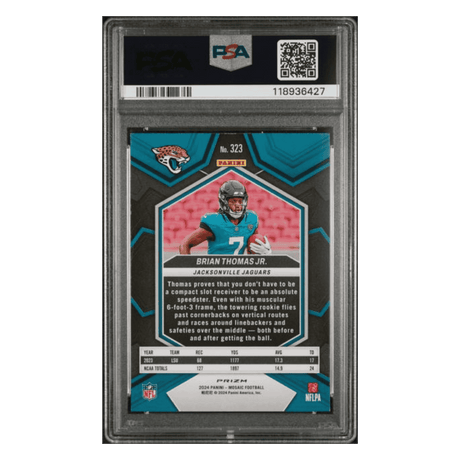Brian Thomas Jr PSA 9 2024 Panini Mosaic Reactive Blue Rookie RC Card #323