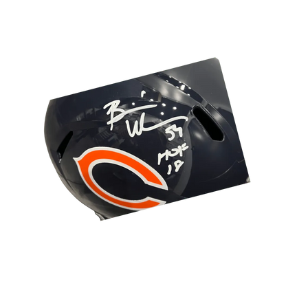 Brian Urlacher Chicago Bears Autographed Full Size Replica Helmet with Inscription - Beckett