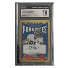 Brock Bowers CGC 10 2024 Topps Finest Prodigies Autograph Blue Geometric Refractor #d/ 99 Card #PBB