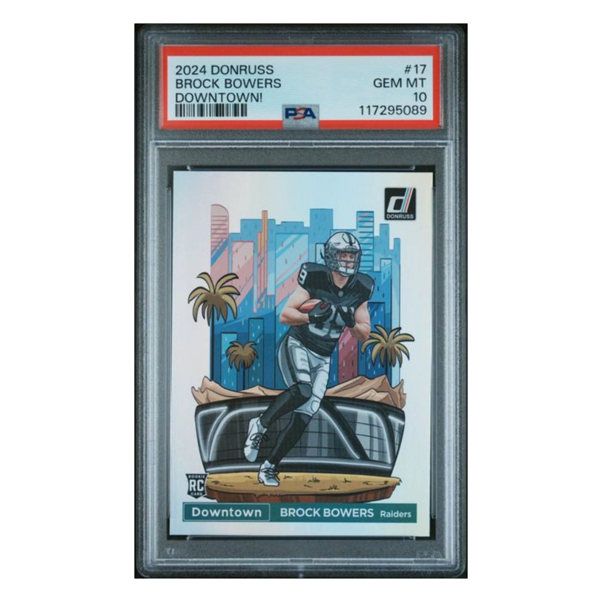 Brock Bowers PSA 10 2024 Panini Donruss Downtown! Rookie RC Card #17