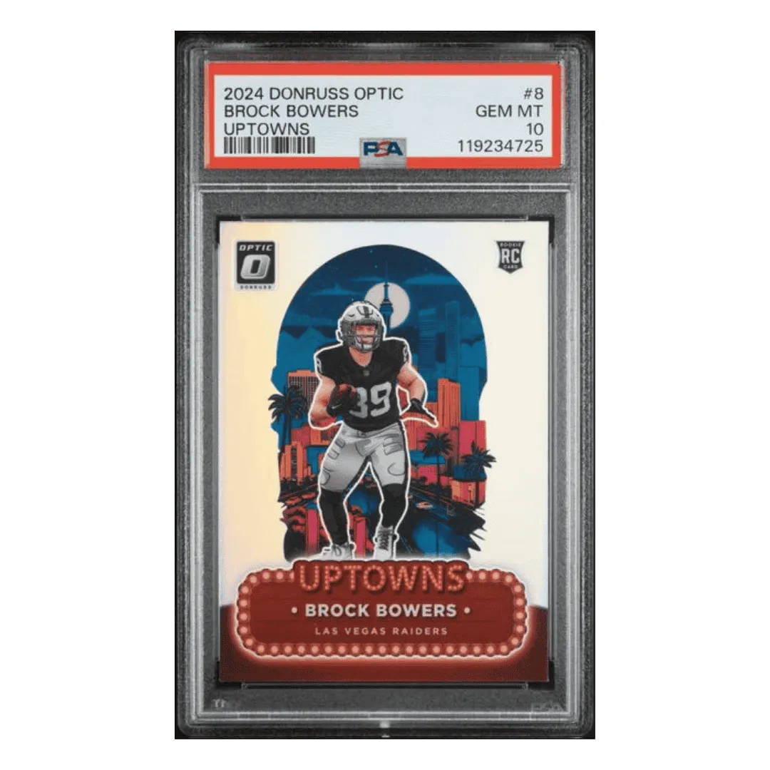Brock Bowers PSA 10 2024 Panini Donruss Optic Uptowns Rookie RC Card #8