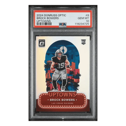 Brock Bowers PSA 10 2024 Panini Donruss Optic Uptowns Rookie RC Card #8