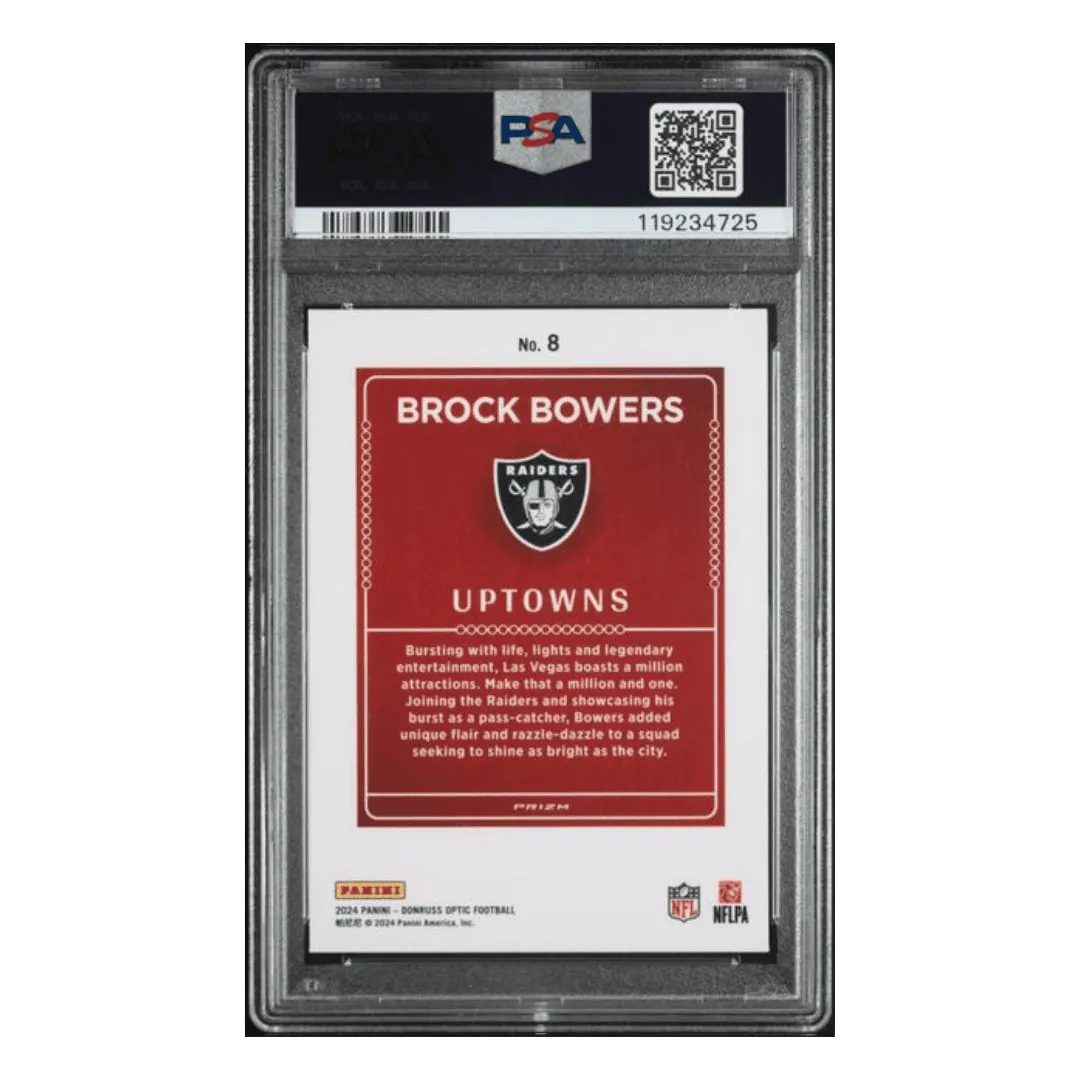 Brock Bowers PSA 10 2024 Panini Donruss Optic Uptowns Rookie RC Card #8