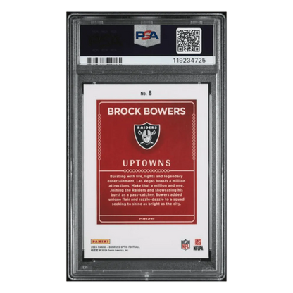 Brock Bowers PSA 10 2024 Panini Donruss Optic Uptowns Rookie RC Card #8