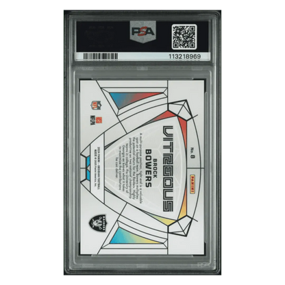 Brock Bowers PSA 10 2024 Panini Obsidian Vitreous Rookie RC Case Hit Card #8