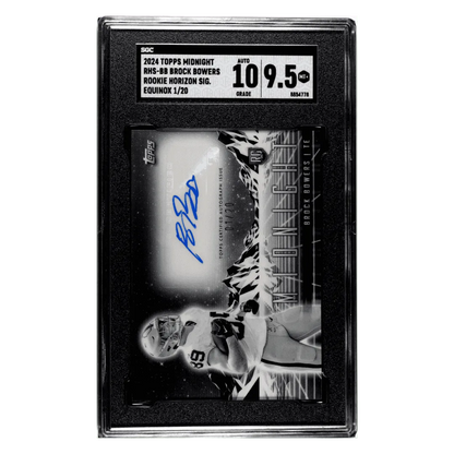 Brock Bowers SGC 9.5 2024 Topps Midnight Rookie Horizon Signatures Equinox #1/ 20 Card #RHS-BB