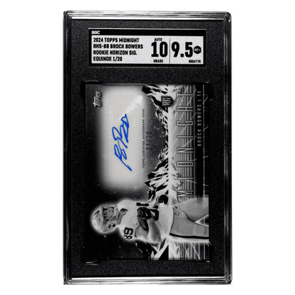 Brock Bowers SGC 9.5 2024 Topps Midnight Rookie Horizon Signatures Equinox #1/ 20 Card #RHS-BB