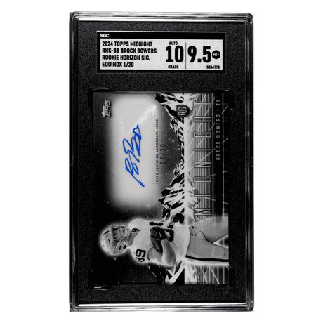 Brock Bowers SGC 9.5 2024 Topps Midnight Rookie Horizon Signatures Equinox #1/ 20 Card #RHS-BB