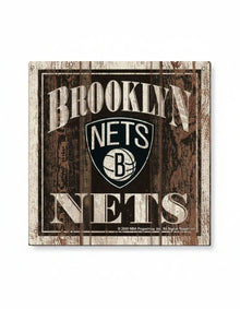 Brooklyn Nets Wooden Magnet 3" x 3"