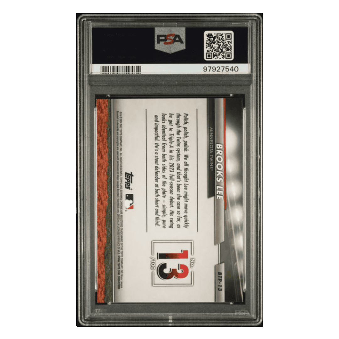 Brooks Lee PSA 10 2024 Topps Bowman Scouts' Top 100 Card #BTP13