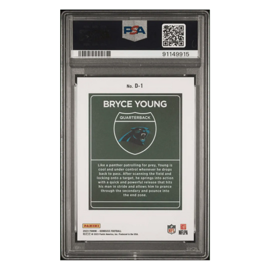 Bryce Young PSA 9 2023 Panini Donruss Downtown! Rookie RC Card #D1