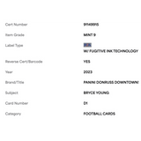 Bryce Young PSA 9 2023 Panini Donruss Downtown! Rookie RC Card #D1