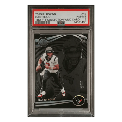C.J. Stroud PSA 8 2023 Panini Illusions Trophy Collection Wild Card #43