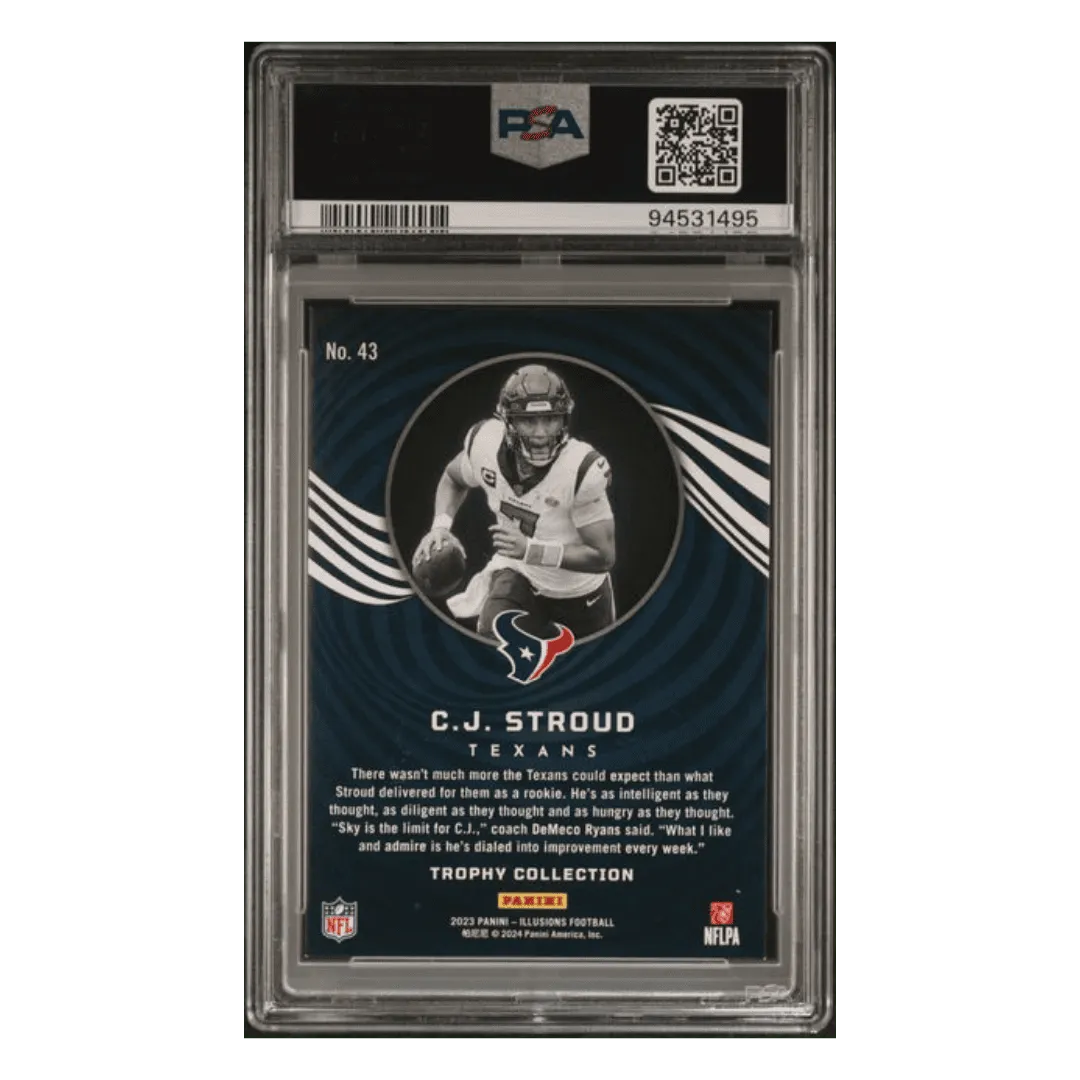 C.J. Stroud PSA 8 2023 Panini Illusions Trophy Collection Wild Card #43