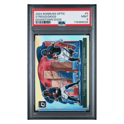 C.J. Stroud & Stefon Diggs PSA 9 2024 Panini Donruss Optic Downtown Duos Card #5