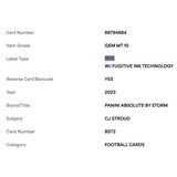 C.J. Stroud PSA 10 2023 Panini Absolute By Storm Rookie RC Card #BST2