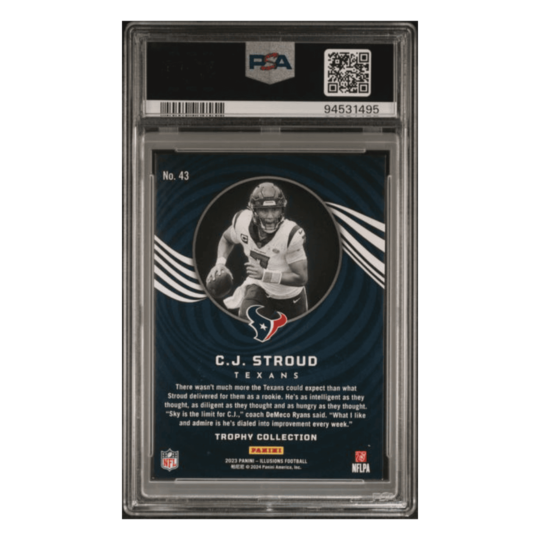 C.J. Stroud PSA 8 2023 Panini Illusions Trophy Collection Wild Card #43