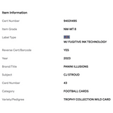 C.J. Stroud PSA 8 2023 Panini Illusions Trophy Collection Wild Card #43