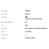 C.J. Stroud PSA 8 2024 Panini Absolute Kaboom! Horizontal Card #2