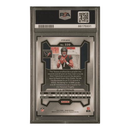 C.J. Stroud PSA 9 2023 Panini Prizm Lazer Rookie RC Card #339