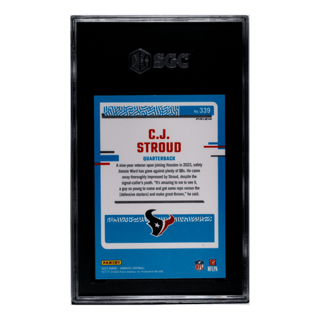 C.J. Stroud SGC 9.5 2023 Donruss Optic Preview Pink Prizm Rookie RC Card #339