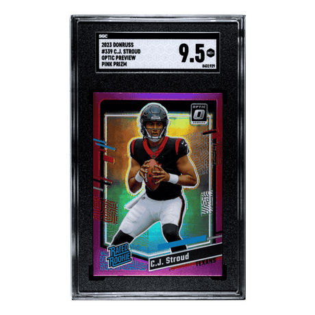 C.J. Stroud SGC 9.5 2023 Donruss Optic Preview Pink Prizm Rookie RC Card #339