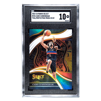 Cade Cunningham SGC 10 2023-24 Panini Select Teal/White/Pink Prizm 39/49 Card #226