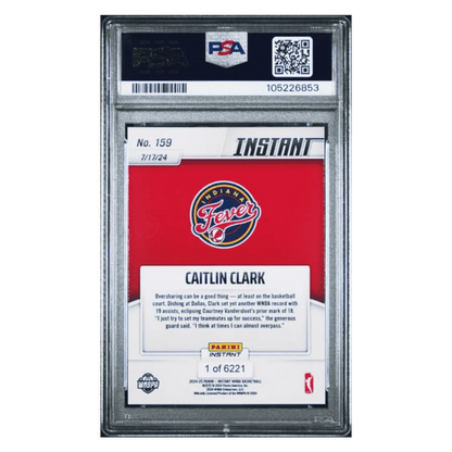 Caitlin Clark PSA 10 2024 Panini Instant WNBA Rookie RC Card #159