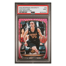 Caitlin Clark PSA 9 2022 Topps Bowman University Pink Refractor Card #50