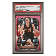 Caitlin Clark PSA 9 2022 Topps Bowman University Pink Refractor Card #50