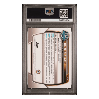 Caitlin Clark PSA 9 2022 Topps Bowman University Pink Refractor Card #50