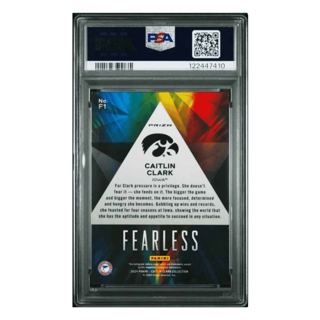 Caitlin Clark PSA 9 2024 Panini Caitlin Clark Collection Fearless Card #F1