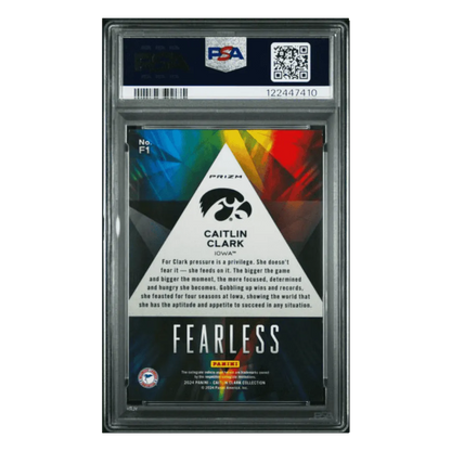 Caitlin Clark PSA 9 2024 Panini Caitlin Clark Collection Fearless Card #F1