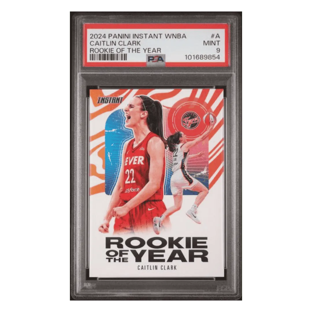 Caitlin Clark PSA 9 2024 Panini Instant WBNA Rookie of the Year Card #A