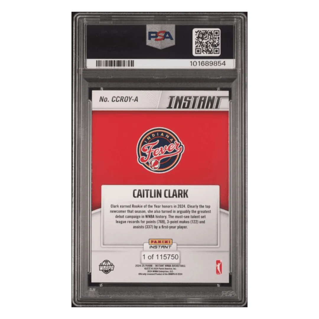 Caitlin Clark PSA 9 2024 Panini Instant WBNA Rookie of the Year Card #A