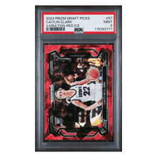 Caitlin Clark PSA 9 2024 Panini Prizm Draft Picks Variation Red Ice Rookie RC Card #57