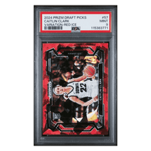 Caitlin Clark PSA 9 2024 Panini Prizm Draft Picks Variation Red Ice Rookie RC Card #57