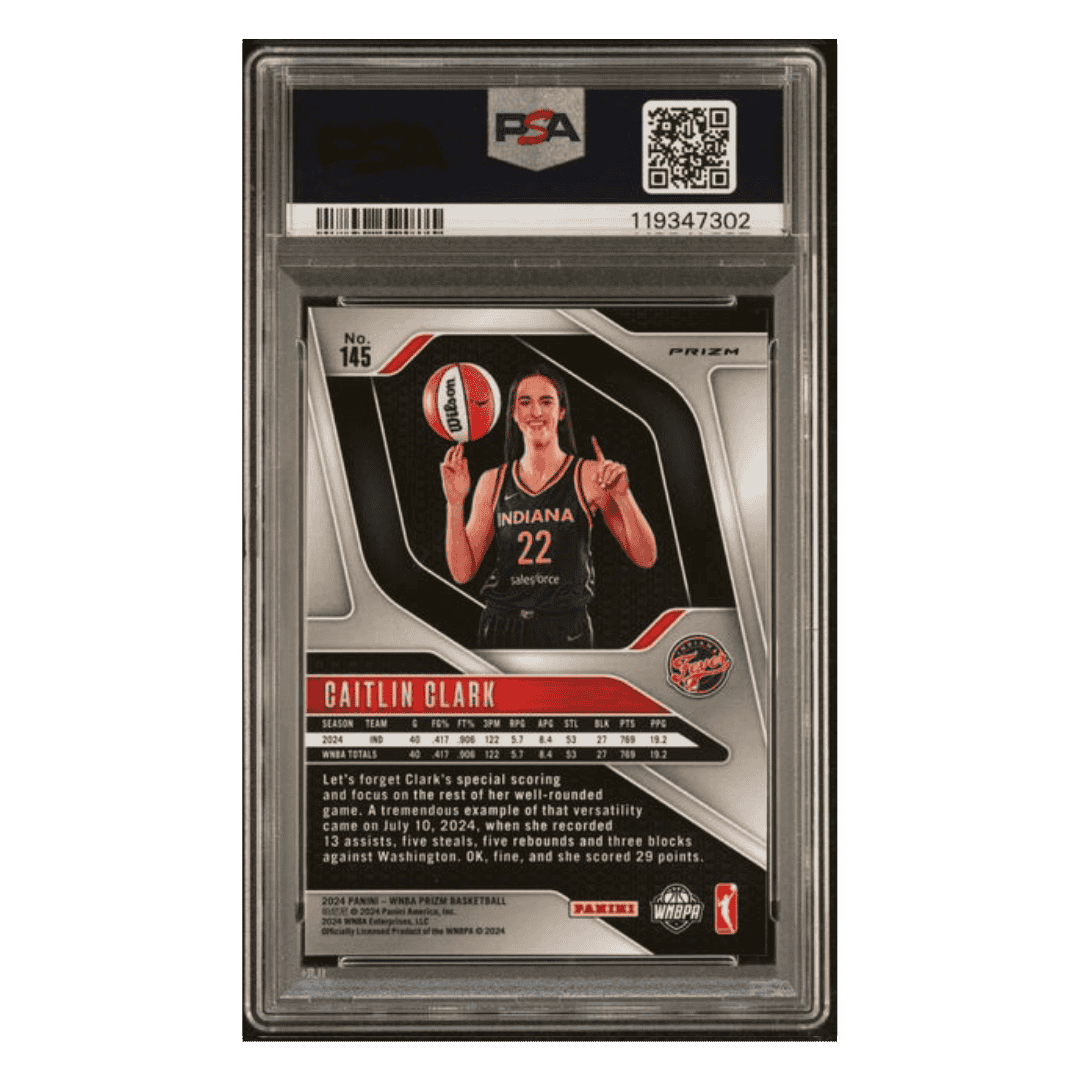 Caitlin Clark PSA 9 2024 Panini WNBA Ice Rookie RC Card #145
