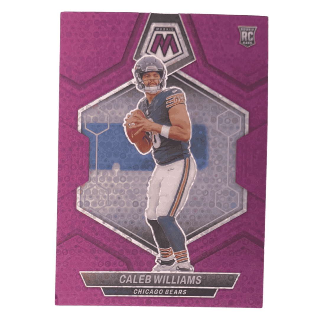 Caleb Williams 2024 Panini Mosaic Purple Prizm Disco Rookie RC #d /50 Card #301