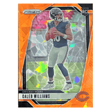 Caleb Williams 2024 Panini Prizm Orange Cracked Ice Rookie RC Card #301