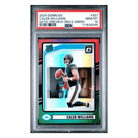 Caleb Williams PSA 10 2024 Panini Donruss Optic Preview Red & Green Rated Rookie Card #327