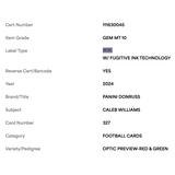 Caleb Williams PSA 10 2024 Panini Donruss Optic Preview Red & Green Rated Rookie Card #327