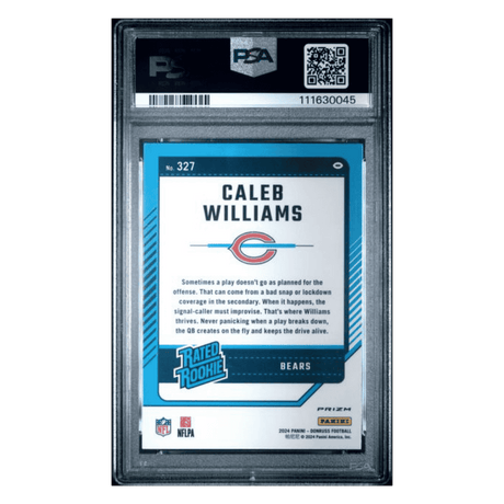 Caleb Williams PSA 10 2024 Panini Donruss Optic Preview Red & Green Rated Rookie Card #327