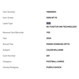 Caleb Williams PSA 10 2024 Panini Donruss Optic Purple Shock Rated Rookie Card #201