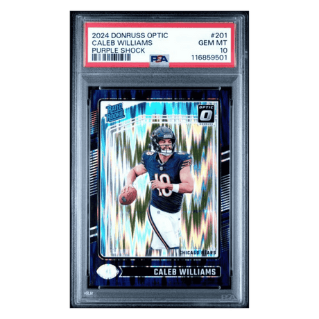Caleb Williams PSA 10 2024 Panini Donruss Optic Purple Shock Rated Rookie Card #201