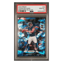 Caleb Williams PSA 10 2024 Panini Prizm Fireworks Blue Ice #d /99 Rookie RC Card #25