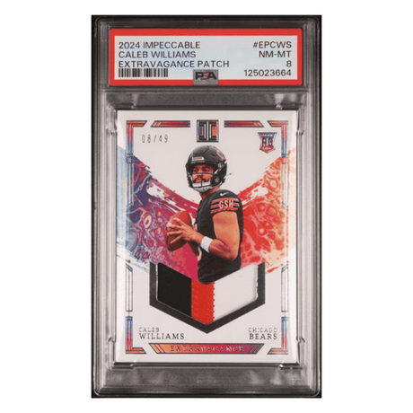 Caleb Williams PSA 8 2024 Panini Impeccable Extravagance Patch #d/ 49 Card #EPCWS