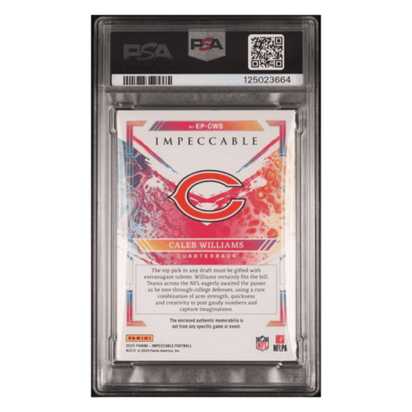 Caleb Williams PSA 8 2024 Panini Impeccable Extravagance Patch #d/ 49 Card #EPCWS