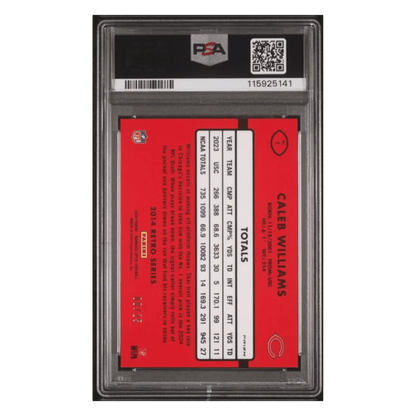 Caleb Williams PSA 9 2024 Panini Donruss Optic '14 Retro Series Black Pandora Rated Rookie #d/ 25 Card #1